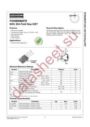 FGH80N60FDTU datasheet  